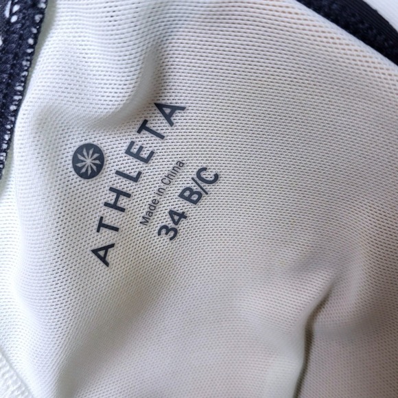 Athleta Zebra Print Bikini Top Size 34 B/C Animal Print Swimwear - Picture 4 of 5